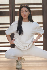 Oversized No Back Print T- Shirt - Off white